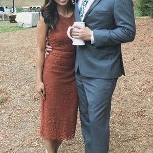 Soprano lace halter midi dress